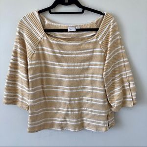 Anthropologie Yellow and White top